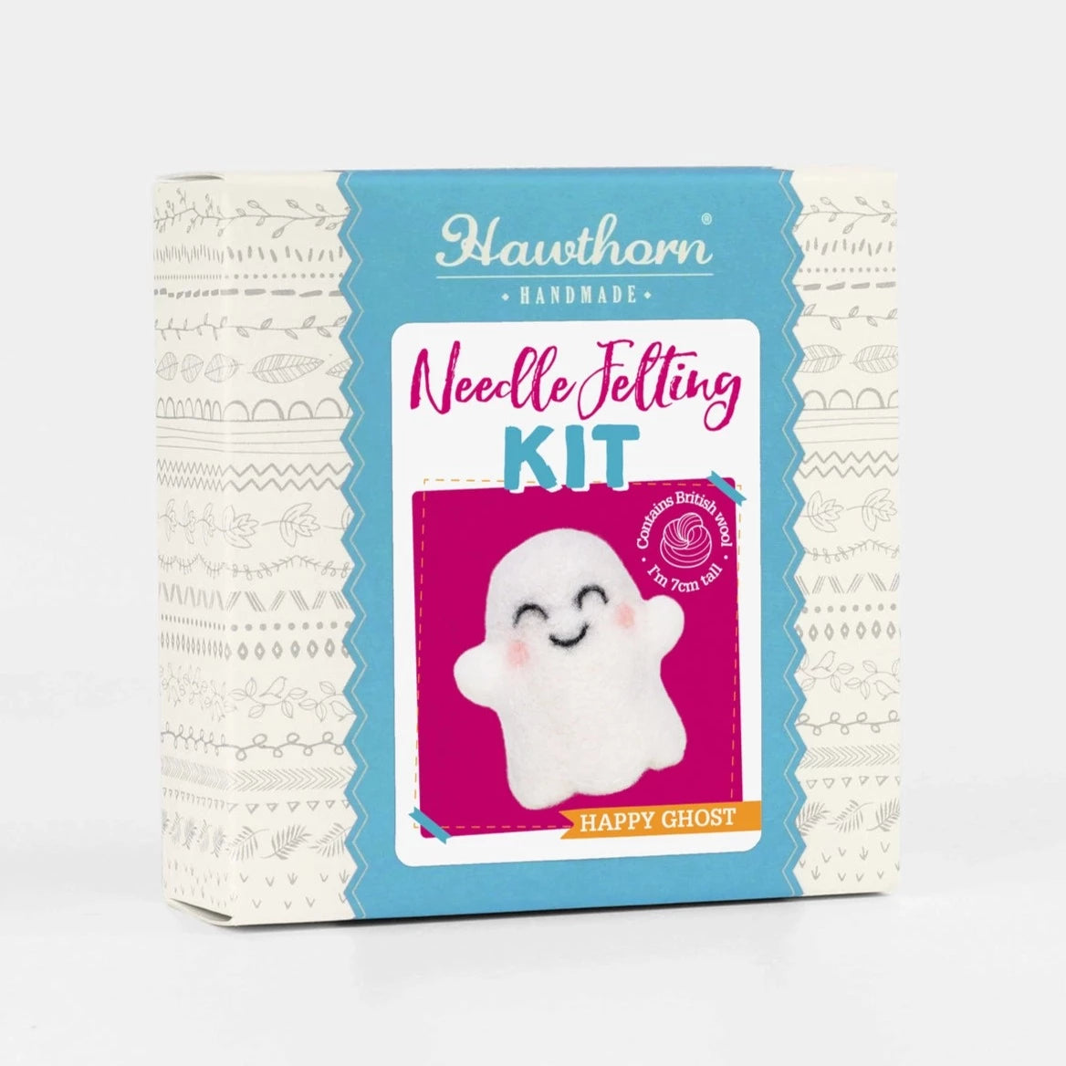 Happy Ghost Mini Needle Felting Kit Kit Hawthorn Handmade