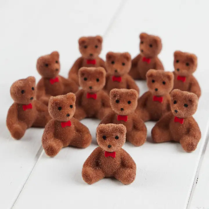 Flocked Bow Tie Bear Large