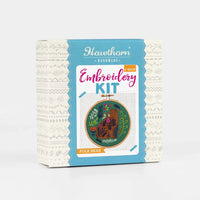 Hawthorn Handmade embroidery kit packaging with bear design on a white background