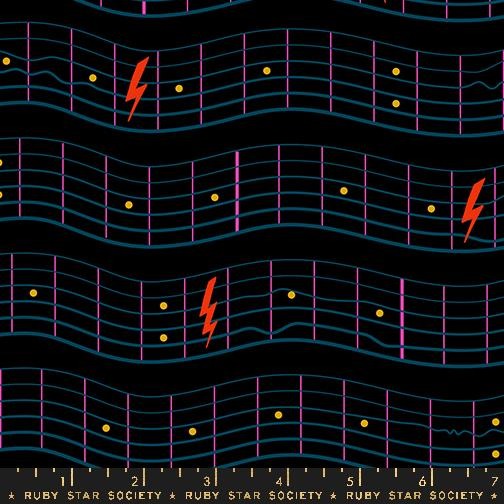Teddy And The Bears Fretboard by Ruby Star Society in Black Fabric Ruby Star Society
