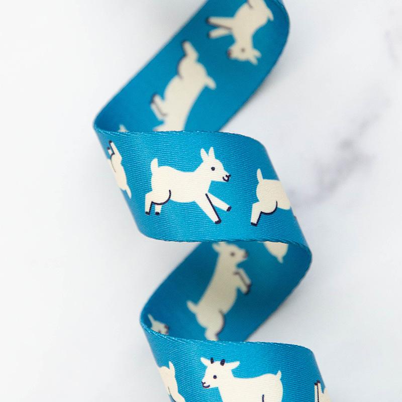 1.5" Baby Goat Webbing in Bright Blue