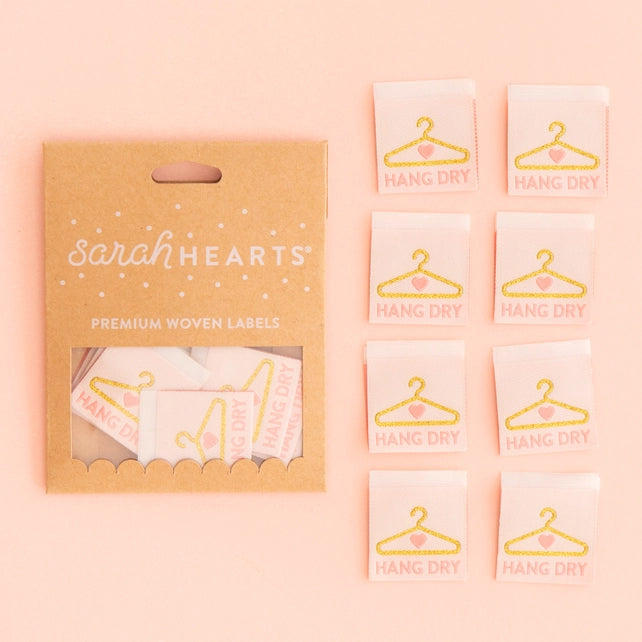 Hang Dry-Metallic Gold Label Sarah Hearts