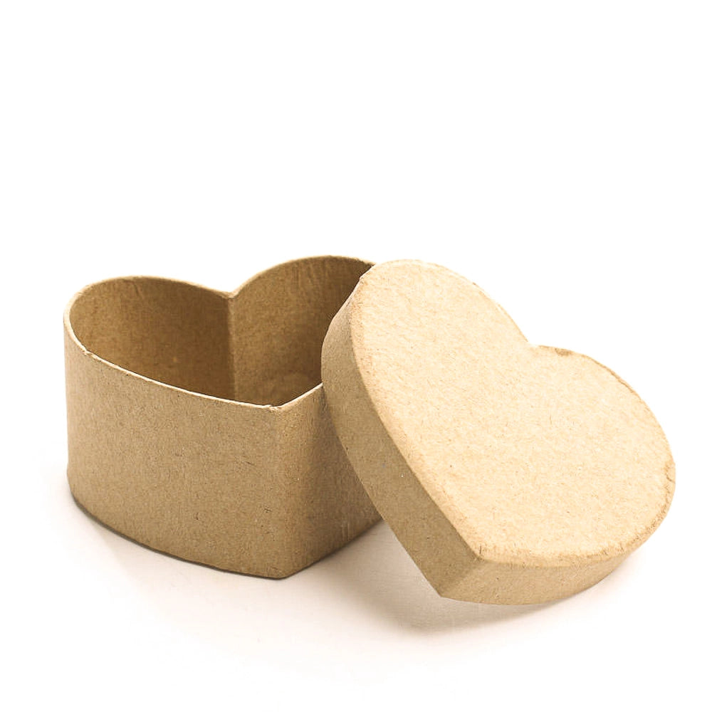 Heart-shaped cardboard box on a white background