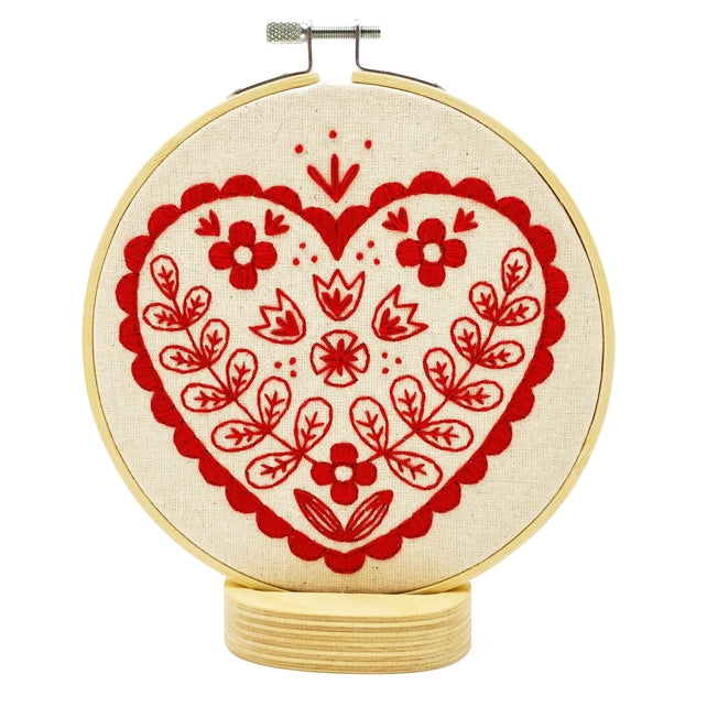 Nordic Heart Complete Embroidery Kit Kit Hook, Line & Tinker