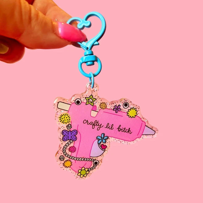 Crafty Lil Bitch Keychain Accessories The Peach Fuzz