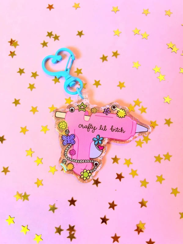 Crafty Lil Bitch Keychain Accessories The Peach Fuzz