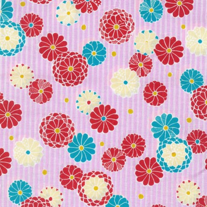 Japanese Pattern Sheeting by Kokka in Kiku Fabric Kokka