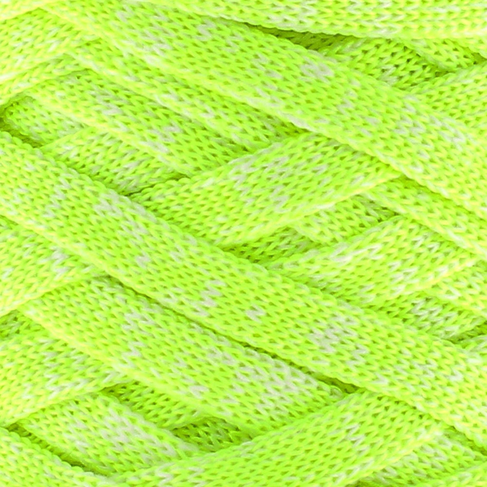 Close-up of bright yellow yarn with a textured pattern