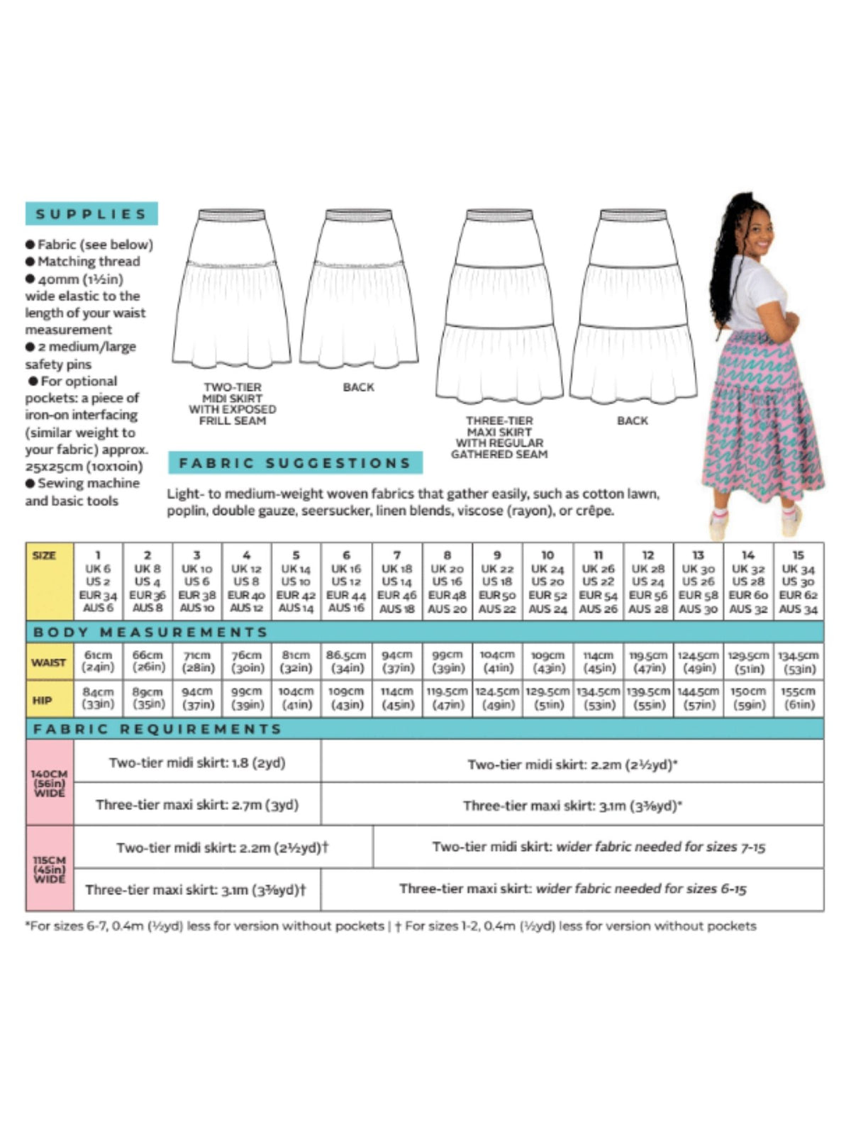 Luella skirt measurements
