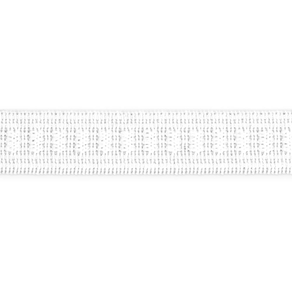 Close-up of white elastic on a white background
