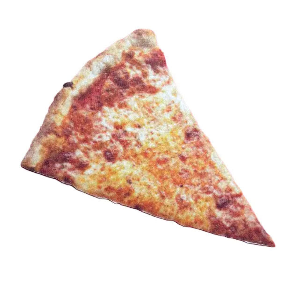 Slice of pizza postcard on a white background