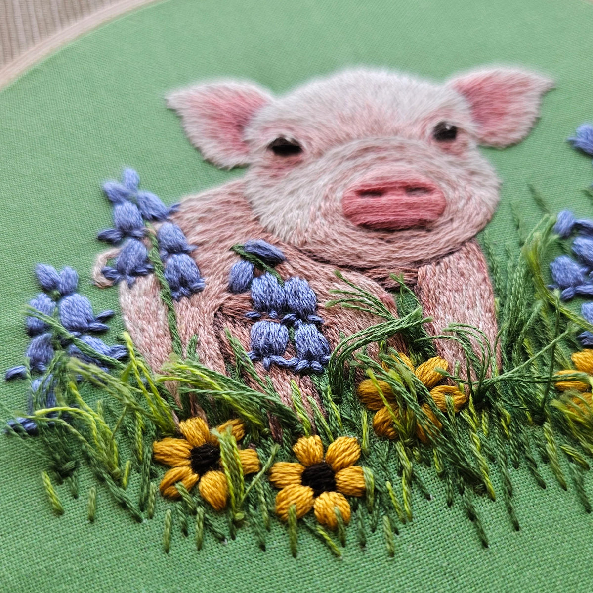 Posing Piglet Embroidery Kit