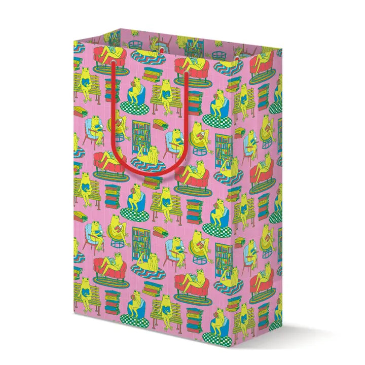 Reading frogs gift bag
