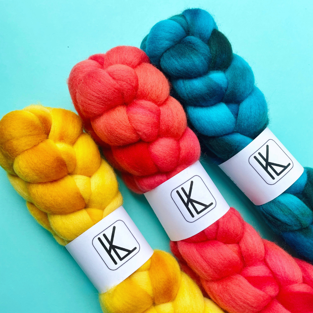 Hand Dyed Corriedale Fiber Fiber Lauritzen Dyed Fibers