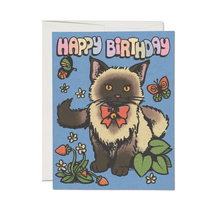 Happy Birthday siamese cat card