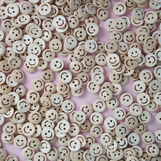 Smiley Wood buttons