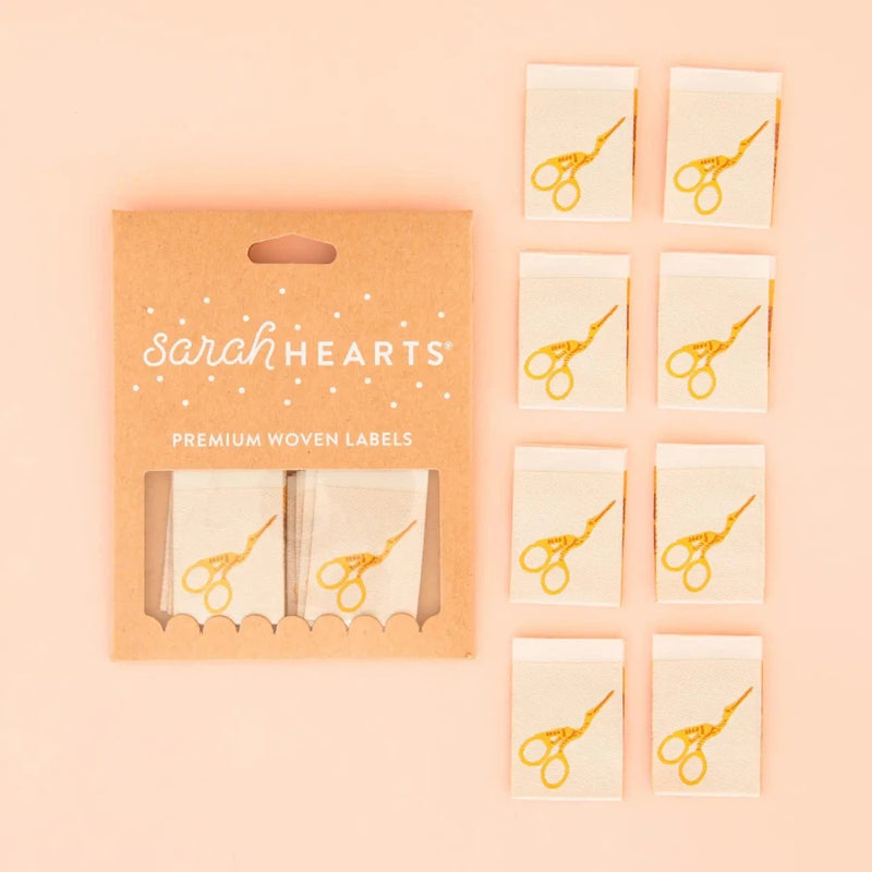 Stork Scissors Labels Sarah Hearts