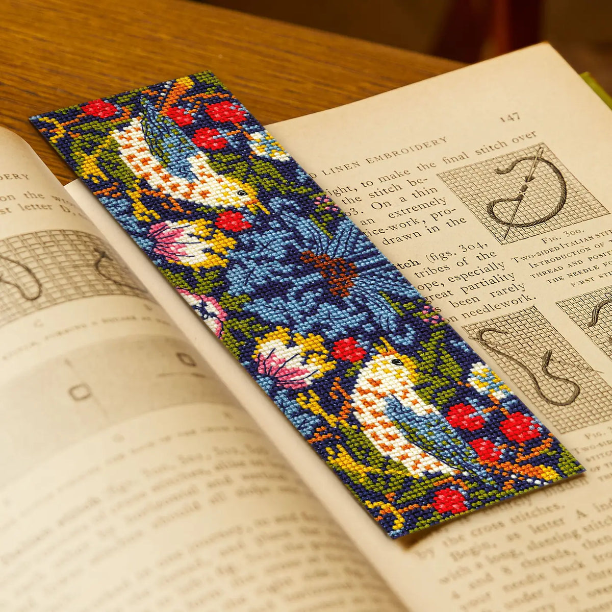 Strawberry Thief Cross Stitch Bookmark Kit