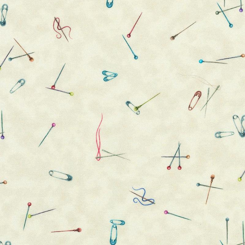 Make it Sew Pins by Robert Kaufman in Vintage White Fabric Robert Kaufman