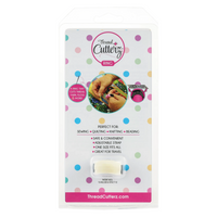 ThreadCutters Ring Insert Kit in its original retail packaging, featuring a white card with colorful polka dots and a small off-white ring cutter at the bottom. Used for sewing, quilting, knitting, and beading.