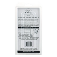 ThreadCutter thread starter kit in a clear plastic hanging bag with printed instructions and a barcode on a white background.