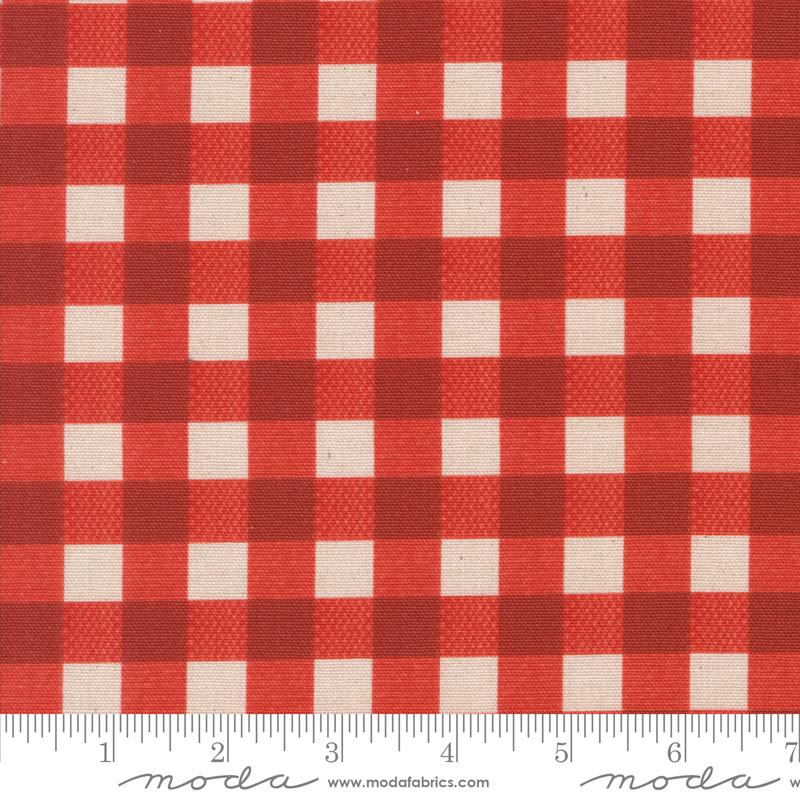Red and white gingham fabric