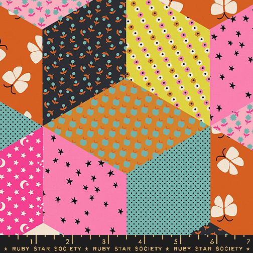 Ooh Lucky Lucky Tumbling Blocks Canvas by Ruby Star Society in Turquoise