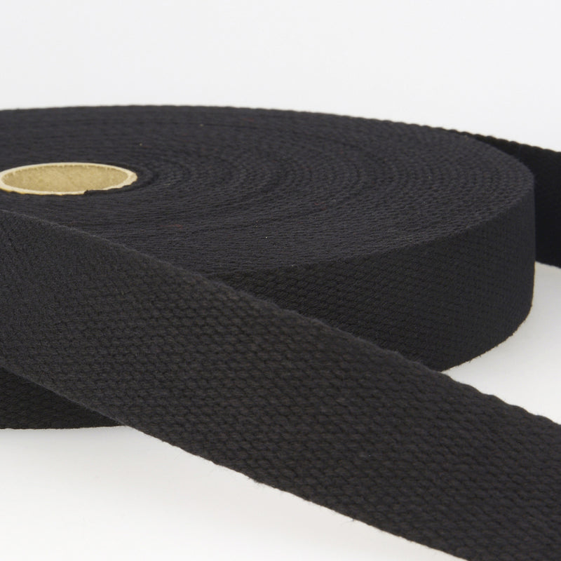 1.5" Stiff Cotton Webbing - Black Notions Brooklyn Craft Company