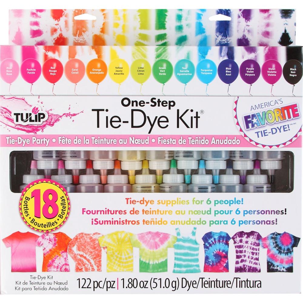 One-Step 18-Color Tie Dye Party Kit Dye Tulip