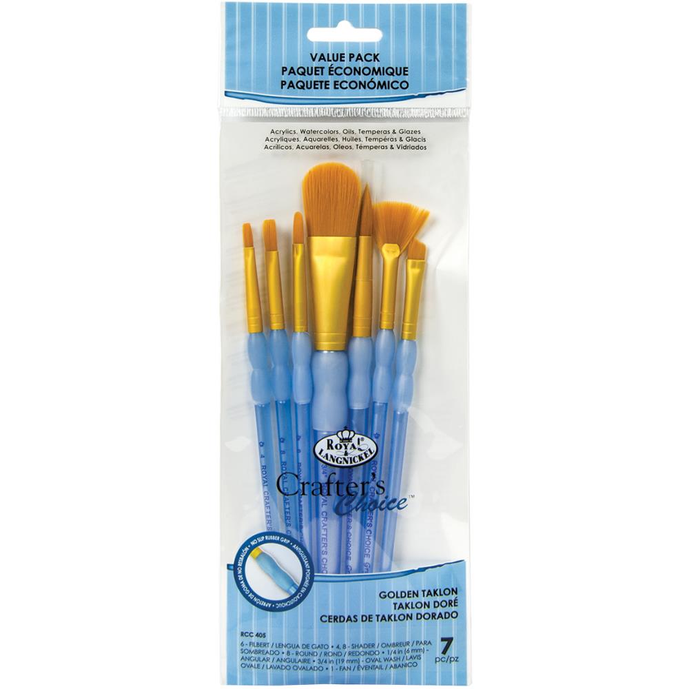 Gold Taklon Oval Brush Variety Set Art Royal Brush