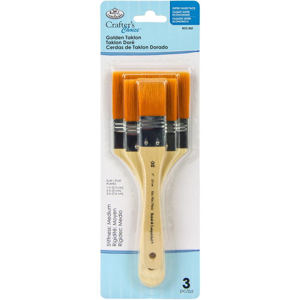 Large Flat Brush Variety Set Art Royal Brush