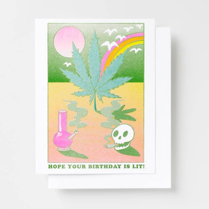 Lit Birthday Card Greeting Cards Yellow Owl Workshop
