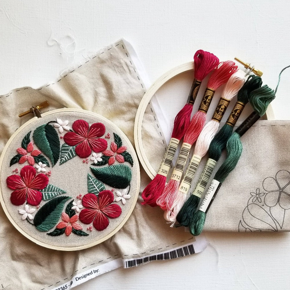 Floral Flourish Beginner Embroidery Kit by Jessica Long Embroidery