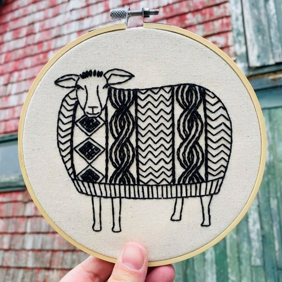 Sweater Weather Embroidery Kit Kit Hook, Line & Tinker