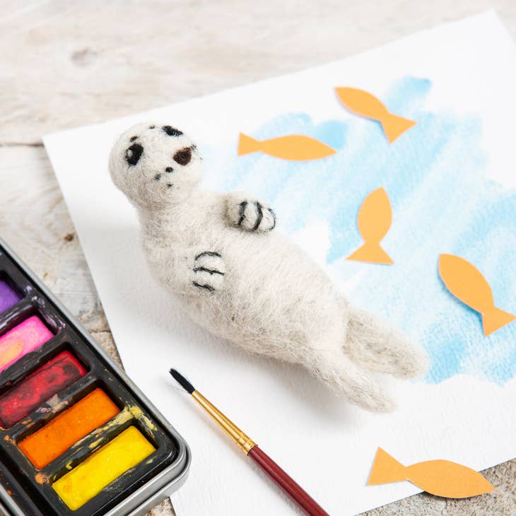 Seal Pup Mini Needle Felting Kit Kit Hawthorn Handmade
