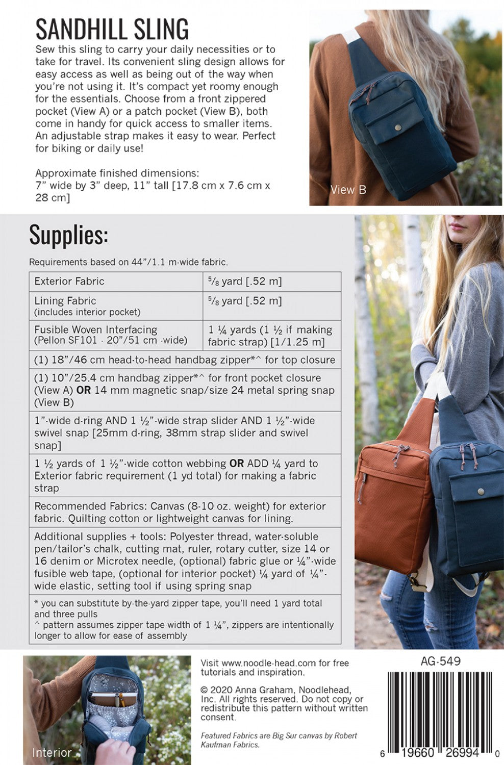 Sandhill Sling Bag Pattern Pattern Noodlehead