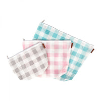 Gingham Mesh Project Bag Set Storage Brooklyn Craft Company