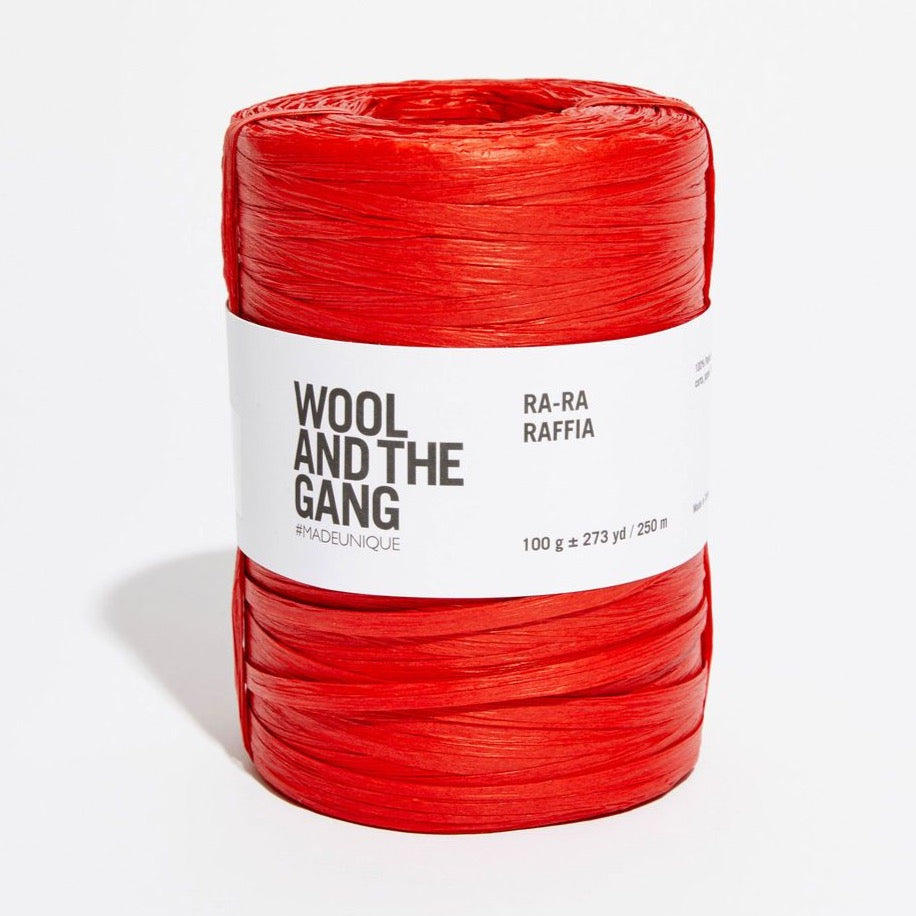 Wool and the Gang Ra-Ra Raffia Yarn Wool and the Gang Bardot Red Raffia