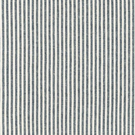 Essex Yarn Dyed Classic Wovens in Indigo/Ivory Stripe Fabric Robert Kaufman