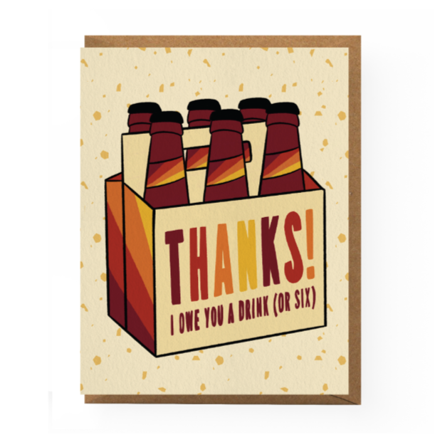 Six Pack Thank You Card Greeting Cards Boss Dotty Paper Co