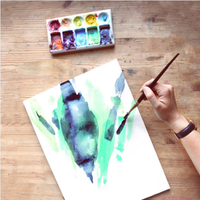 Modern Abstract Watercolor Painting Past Workshop Brooklyn Craft Company