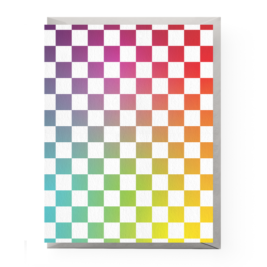 Rainbow Checkerboard Card Greeting Cards Boss Dotty Paper Co