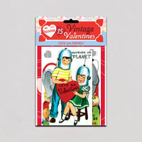 Vintage Valentines 15-Pack (Many Styles Availble!) Greeting Cards Laughing Elephant Cool For School