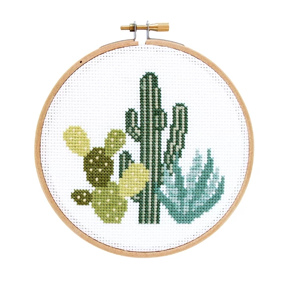 Desert Cacti Cross Stitch Kit Kit The Stranded Stitch