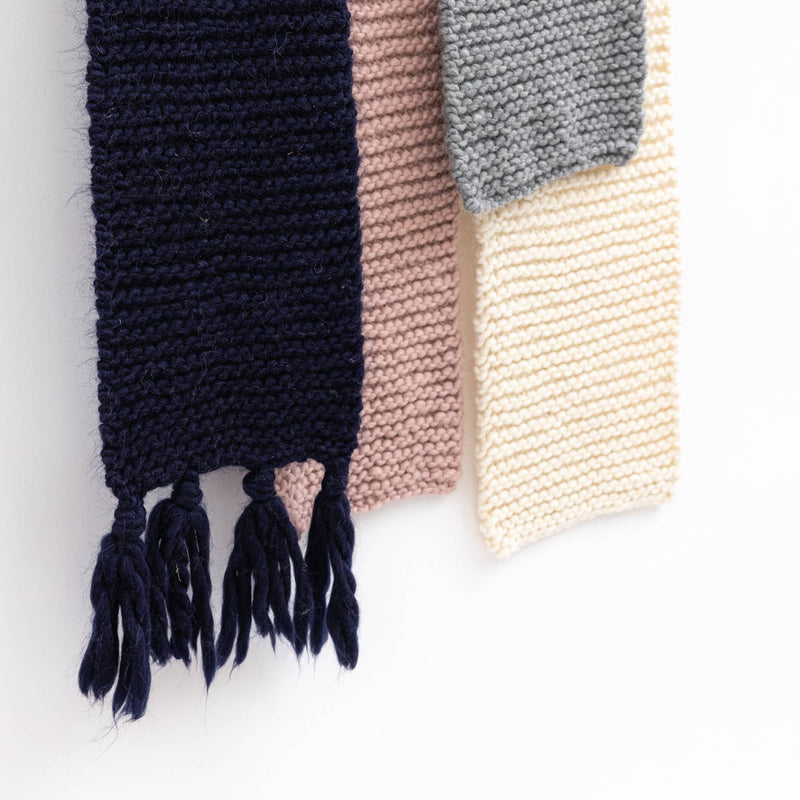 Knit Kit - The Chunky Scarf in Midnight Blue Kit Smoke & Slate