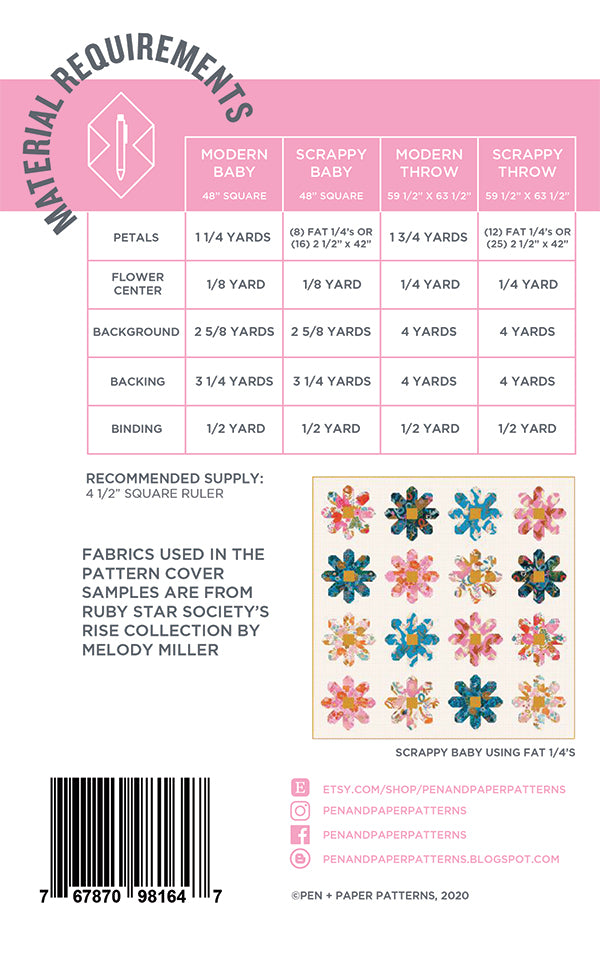 Fresh As A Daisy Quilt Pattern Pattern Pen and Paper Patterns