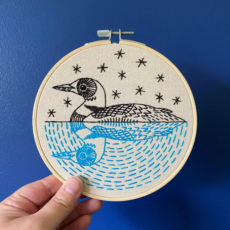 Loon Embroidery Kit Kit Hook, Line & Tinker