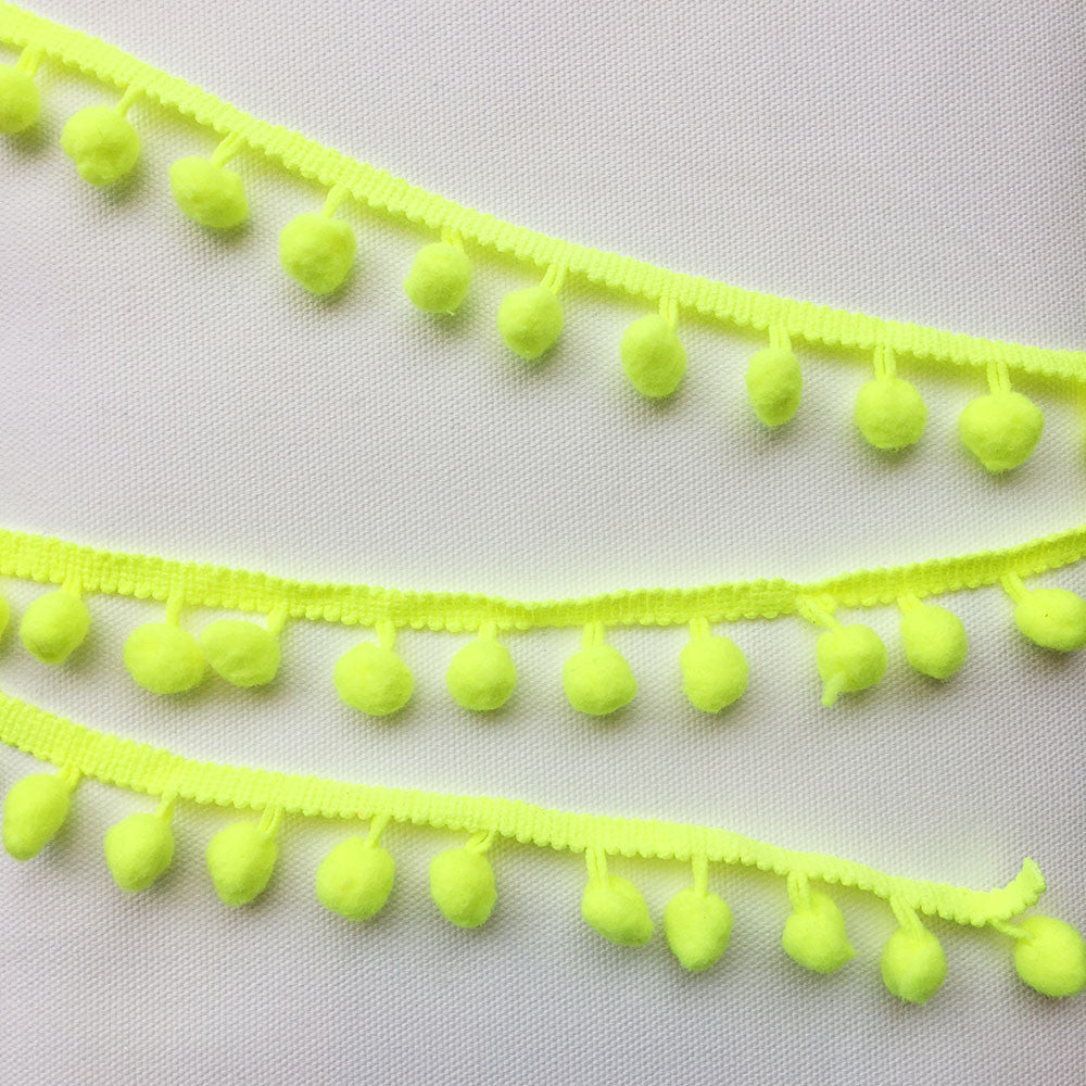 Neon Pom Pom Trim Notions Brooklyn Craft Company Neon Yellow